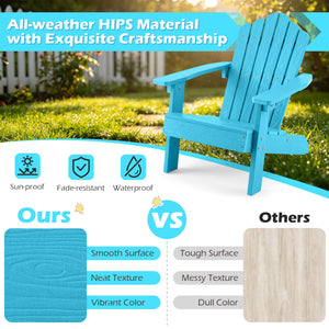 Kids Adirondack Chair All-weather Outdoor Chair for Children with Tilted High Backrest-Turqouise view 9