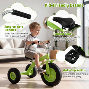 Kids Carbon Steel Bike with 15 Inch Inflatable Rubber Tires-Green view 7