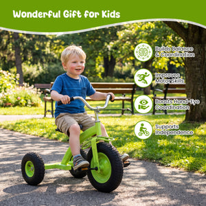 Kids Carbon Steel Bike with 15 Inch Inflatable Rubber Tires-Green view 6