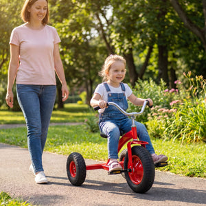 Kids Carbon Steel Bike with 15 Inch Inflatable Rubber Tires-Red view 3
