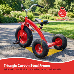 Kids Carbon Steel Bike with 15 Inch Inflatable Rubber Tires-Red view 9