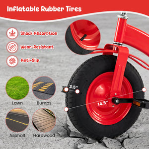 Kids Carbon Steel Bike with 15 Inch Inflatable Rubber Tires-Red view 8