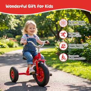 Kids Carbon Steel Bike with 15 Inch Inflatable Rubber Tires-Red view 6
