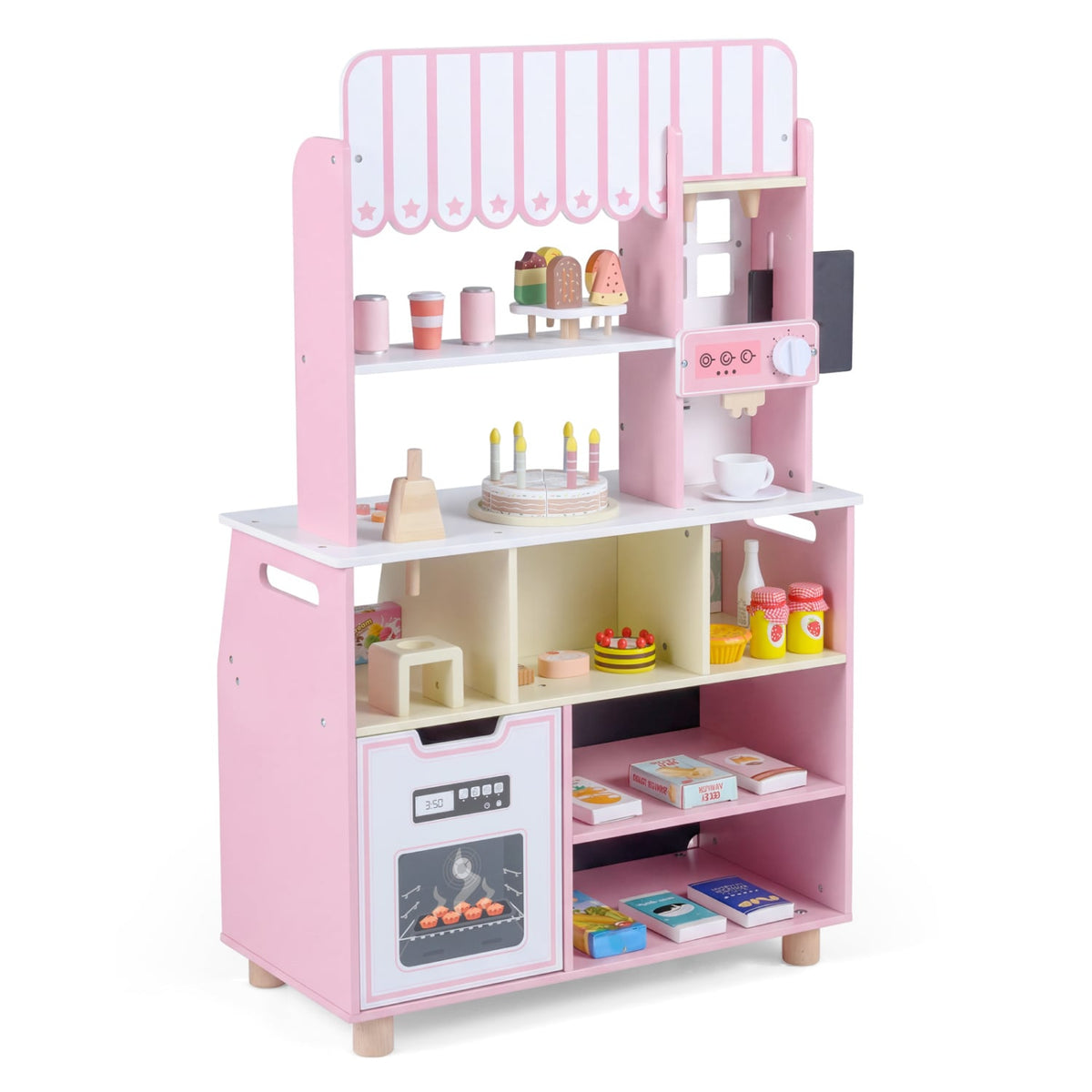 Kids Ice Cream Shop with 27 Accessories and Ice Cream Machine for Ages 3+-Pink