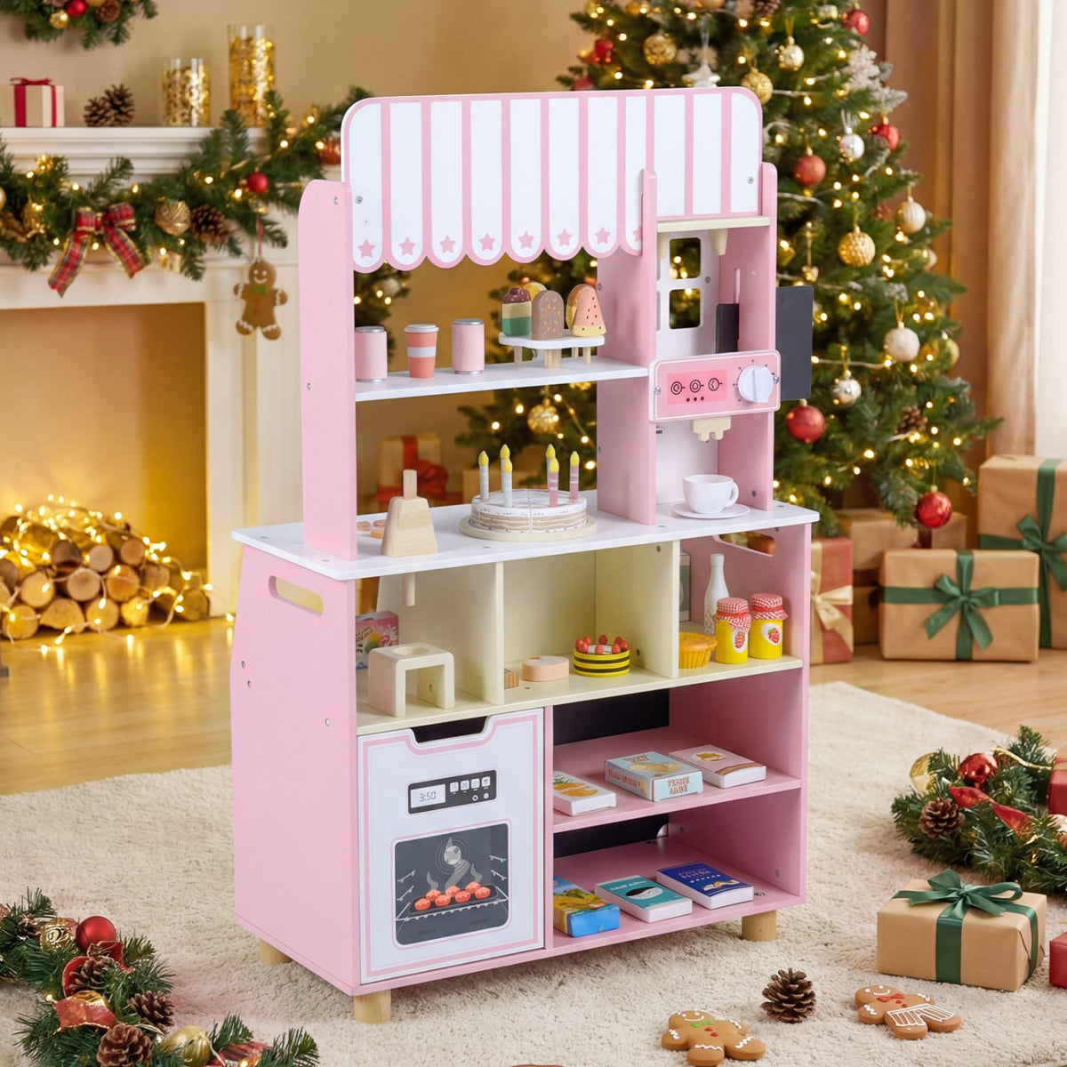 Kids Ice Cream Shop with 27 Accessories and Ice Cream Machine for Ages 3+-Pink view 6