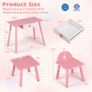 Kids Pretend Nail Salon Playset with Wooden Toddlers Makeup - Pink view 5