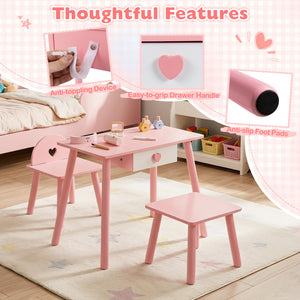 Kids Pretend Nail Salon Playset with Wooden Toddlers Makeup - Pink view 9
