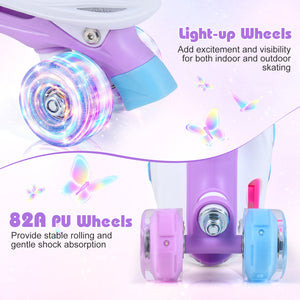Kids Roller Skates for Toddlers Ages 5-7 with 4 Light-up Wheels-Blue view 7