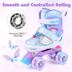 Kids Roller Skates for Toddlers Ages 5-7 with 4 Light-up Wheels-Blue view 8