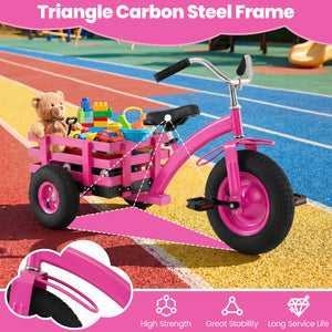 Kids Tricycle with 15 Inch Inflatable Rubber Tires -Pink view 5