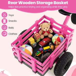 Kids Tricycle with 15 Inch Inflatable Rubber Tires -Pink view 8