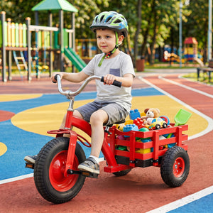 Kids Tricycle with 15 Inch Inflatable Rubber Tires-Red view 2
