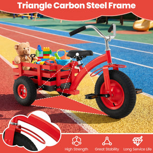 Kids Tricycle with 15 Inch Inflatable Rubber Tires-Red view 5
