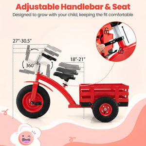 Kids Tricycle with 15 Inch Inflatable Rubber Tires-Red view 7