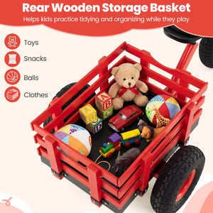 Kids Tricycle with 15 Inch Inflatable Rubber Tires-Red view 8
