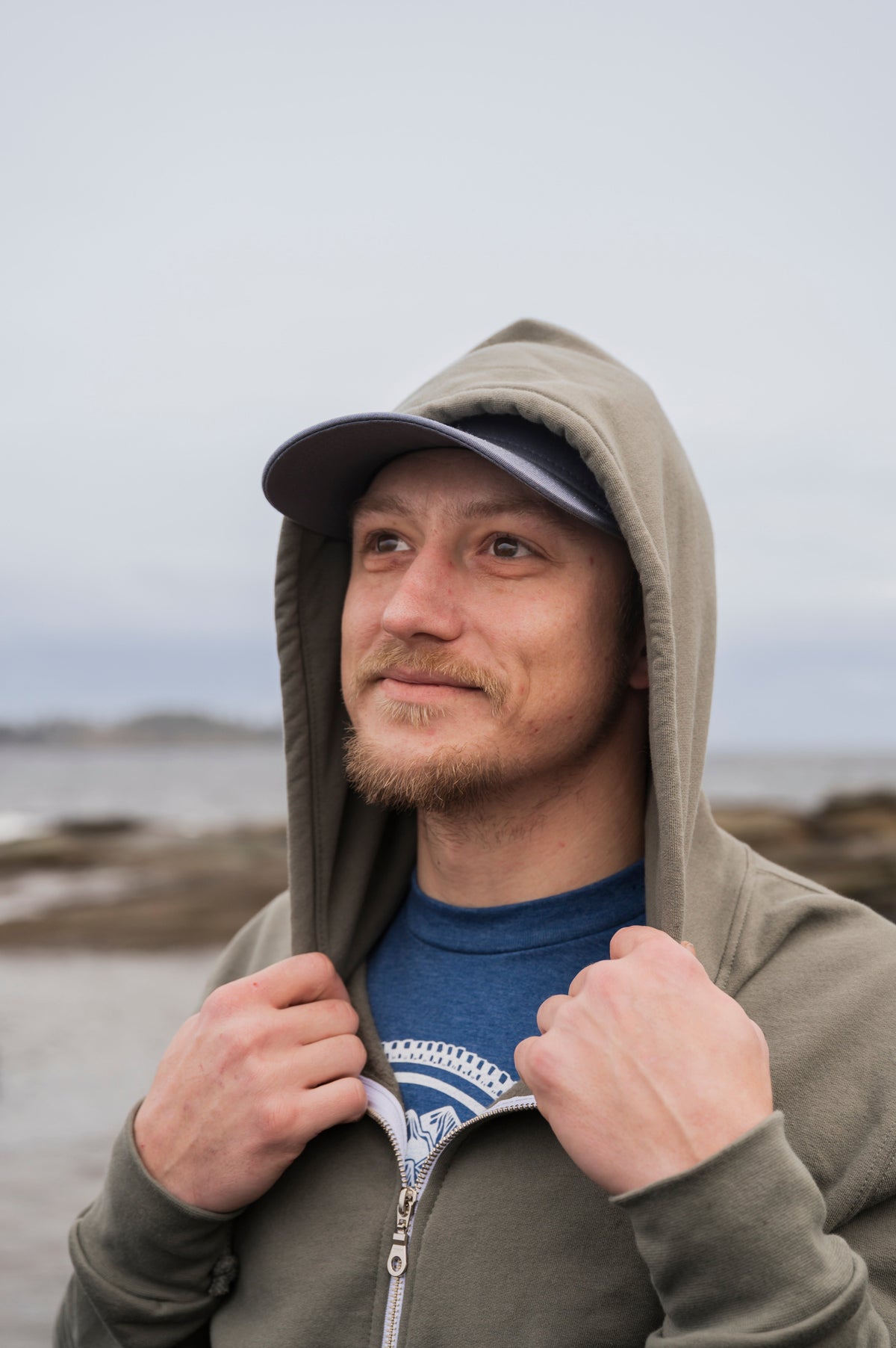 Zip Up Organic Cotton Hoodie- Blank Apparel  - Sage