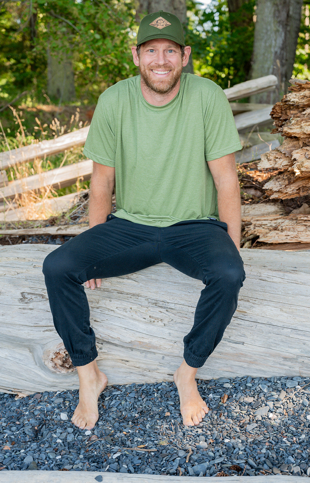 Unisex Eco Tee- Blank Apparel - Heather Army Green