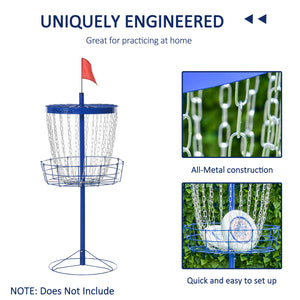 Soozier 24-Chain Portable Practice Basket for Disc Golf Target Stand Easy Assembly & Lightweight Basket w/ Carry Bag Deep Blue