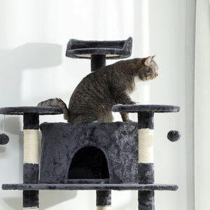 79" Scratching Kitten Tree Condo Kitten Scratch Activity Center Toys Dark Grey