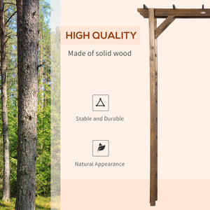 85" Wooden Outdoor Garden Arbour, Garden Arch Trellis for Climbing Vines  for Wedding and Ceremony -