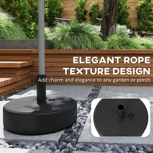 Patio Umbrella Base 33 lbs Water or 42 lbs Sand Filled, Outdoor Umbrella Stand for 1.5"/1.9" Poles Black