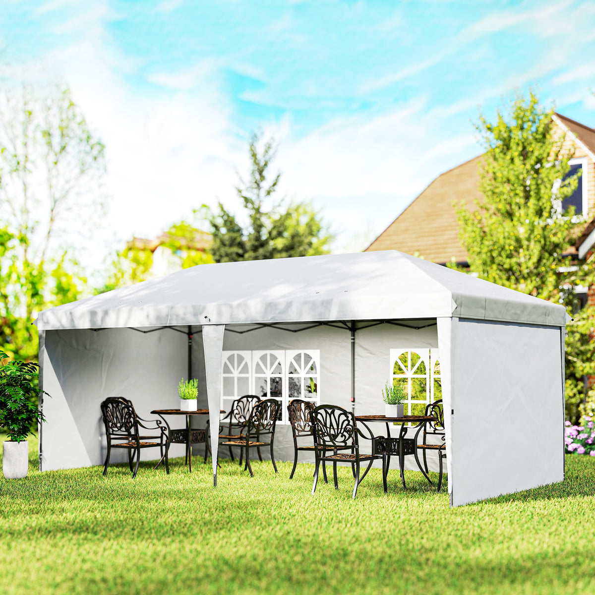 10' x 20' Outdoor Pop Up Canopy Tent Party Tent Instant Shelter W/ Carrying Bag, Blue – view 21