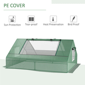 71" x 55" x 32" Mini Greenhouse Portable Hot House for Plants with 2 Large Windows and Ground Nails for Outdoor, Indoor, Garden, Gardening Kit, Green