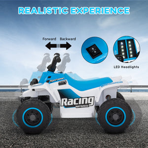 Qaba 6V Kids ATV Quad, 4 Wheeler Battery Powered Electric Ride on Car w/ Lights, Forward Backward