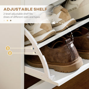 Narrow Shoe Storage with 2 Flip Drawers and Adjustable Shelves Shoe Cabinet Organizer for 12 Pairs of – view 18