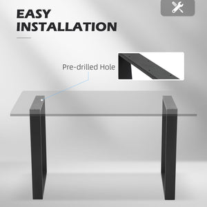 Metal Table Legs Set of 2, Square DIY Furniture Table Legs with Screws and Floor Protectors