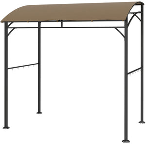 7' x 5' BBQ Grill Gazebo Tent, Garden Grill Canopy with Steel Frame and Hooks, Outdoor Sun Shade, Grey – view 29