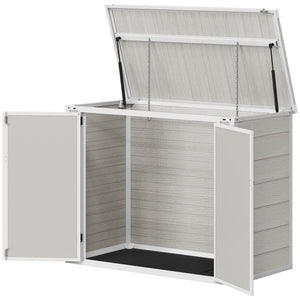 41 Cu. Ft. Outdoor Storage Shed, Outdoor Horizontal Trash Can Storage with Chain Lid, Lockable Storage Box – view 8