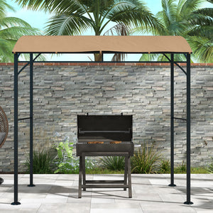 7' x 5' BBQ Grill Gazebo Tent, Garden Grill Canopy with Steel Frame and Hooks, Outdoor Sun Shade, Grey – view 48