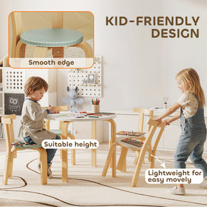 Qaba Wooden Kids Table and Chairs Set, Toddler Table and Chairs Set for 3-8 Years