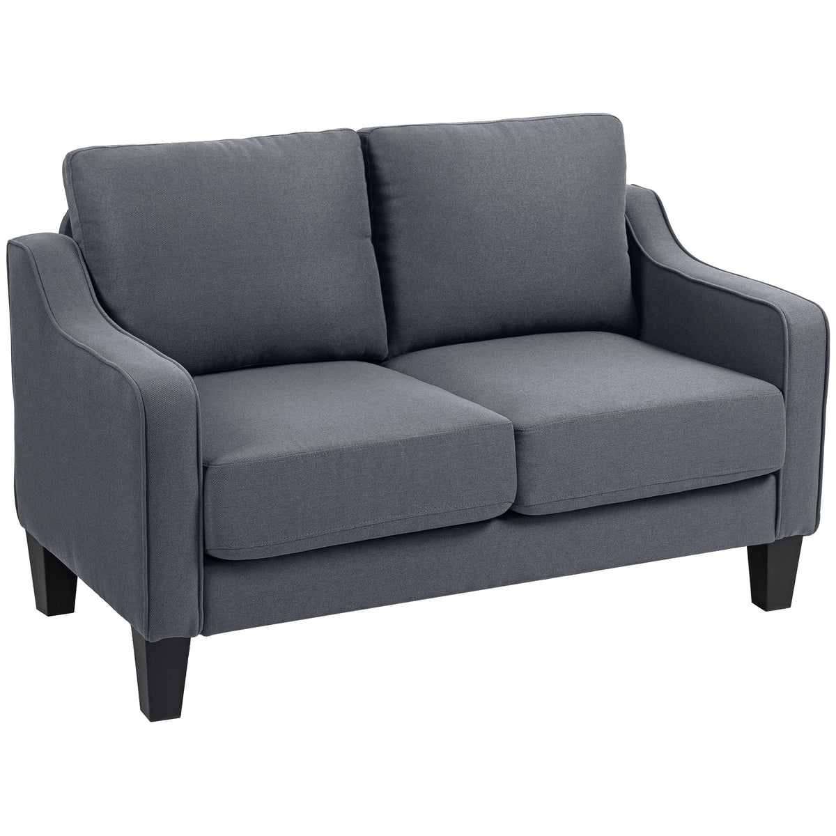 Loveseat Sofa, Modern Couch with Pocket Spring, Linen Upholstered, Thick Padded, Beige – view 8