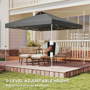 Pop Up Canopy Waterproof Canopy Tent with Carrying Bag for Parties Garden BBQs 9.8' x 9.8', Blue – view 12