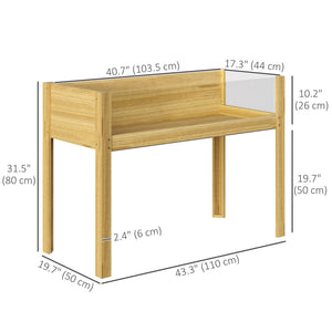 Wooden Raised Garden Bed with Acrylic Panels, Raised Planter Box with Drainage Holes, 29.5" x 18.1" x 23.8" – view 9