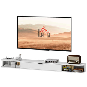 47" Floating TV Stand for TVs up to 50 Inch, Wall Mounted Media Console with Flip Drawer and 2 Open – view 29