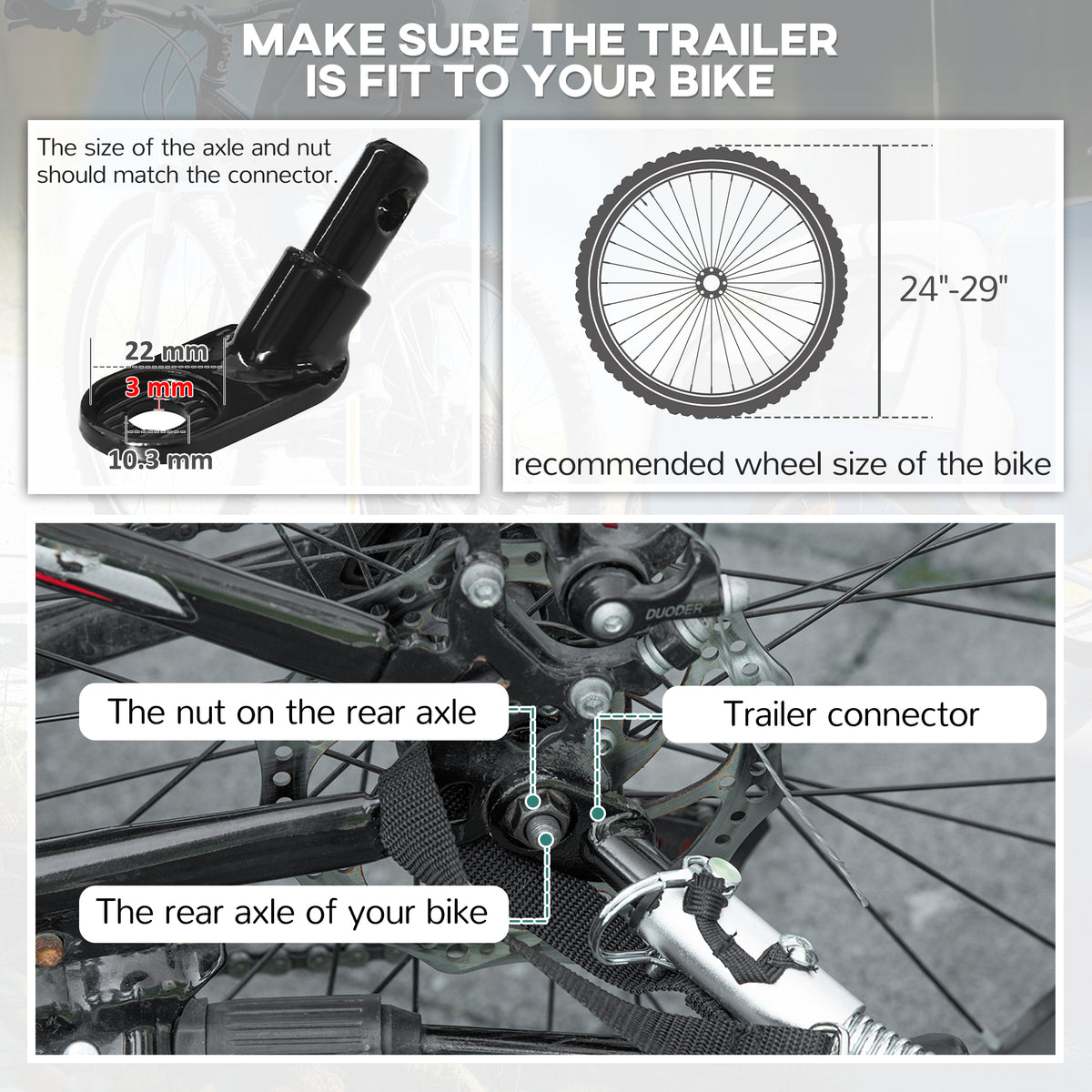 Aosom 2-in-1 Bike Trailer for Kids, Foldable 2-Seat Baby Stroller with 5-Point Harness, Rubber Wheels, Storage Bag