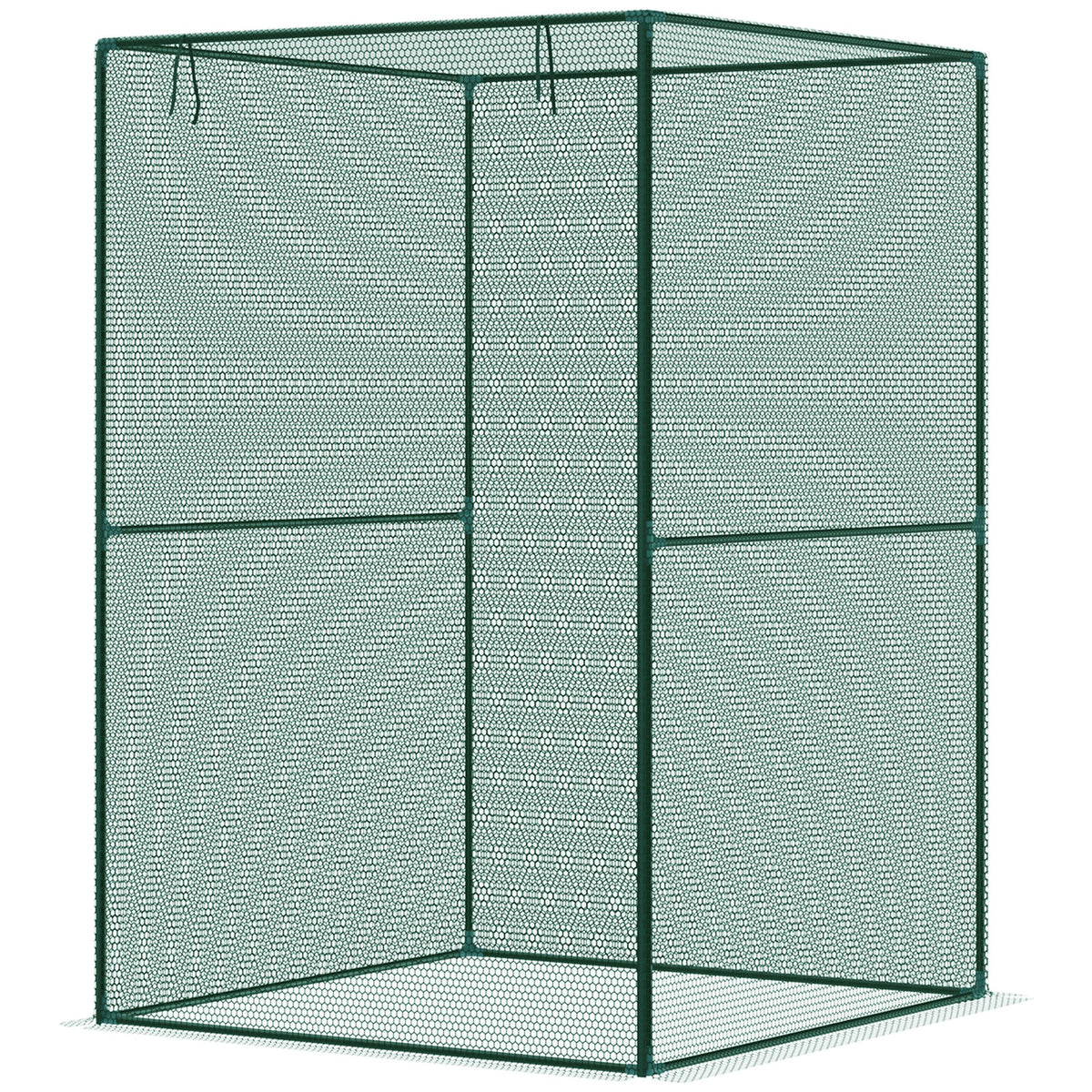 4' x 4' Walk-in Greenhouse, Garden Planting Warm House With Roll-Up Zipper Door for Seedlings Herbs Flowers, Dark Green