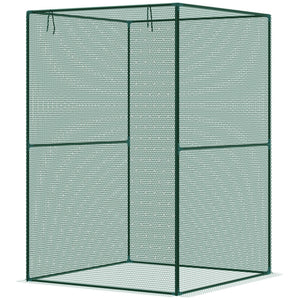 4' x 4' Walk-in Greenhouse, Garden Planting Warm House With Roll-Up Zipper Door for Seedlings Herbs Flowers, Dark Green