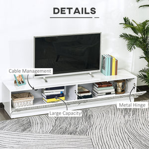 Lighted TV Stand for TVs up to 75", TV Cabinet with Storage for Living Room, High Gloss White – view 6