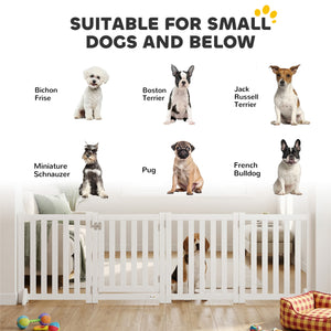 23.5"H Foldable Dog Gate with Door, 4 Panels Freestanding Pet Gate Barriers Indoor with Support Feet – view 6