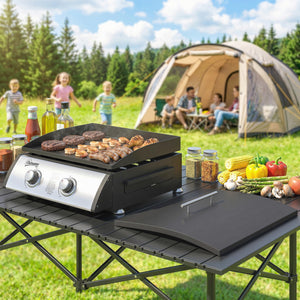 2 Burner Liquefied Gas Grill, Portable Tabletop BBQ Grill, for Camping, Picnic, Silver – view 21