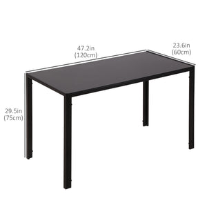 Rectangular Kitchen Table for 4 People, Dining Table with Tabletop Tempered Glass for Dining Room – view 2
