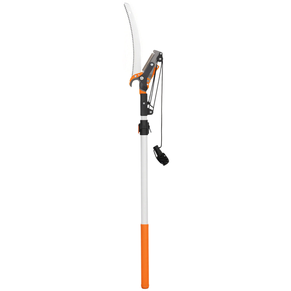 6.5ft 2-In-1 Manual Pole Saw for Tree Trimming, Aluminium Telescopic Long Reach Pole Pruner with Sharp 65Mn Steel Blade