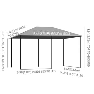 13'x 10' Soft-top Steel Patio Gazebo Canopy Party Tent with 6 Removable Curtains and Drainage Holes, Khaki – view 16