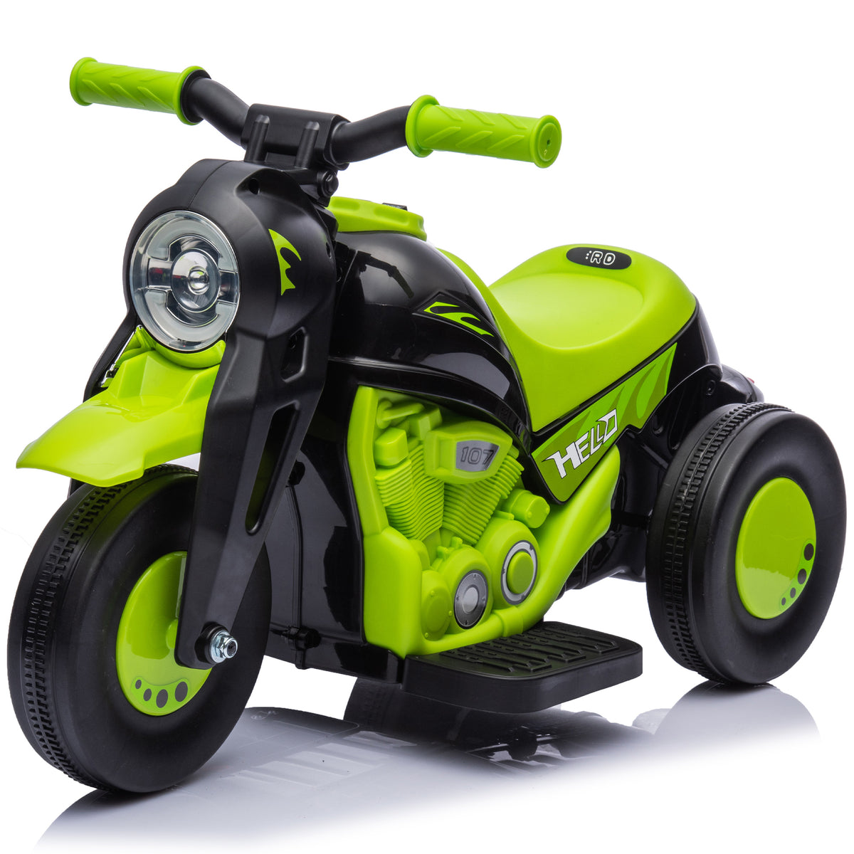 Qaba Electric Motorcycle for Kids, 6V Ride on Bubble Car with LED Headlight, Music, Pedal, for 2-5 Years