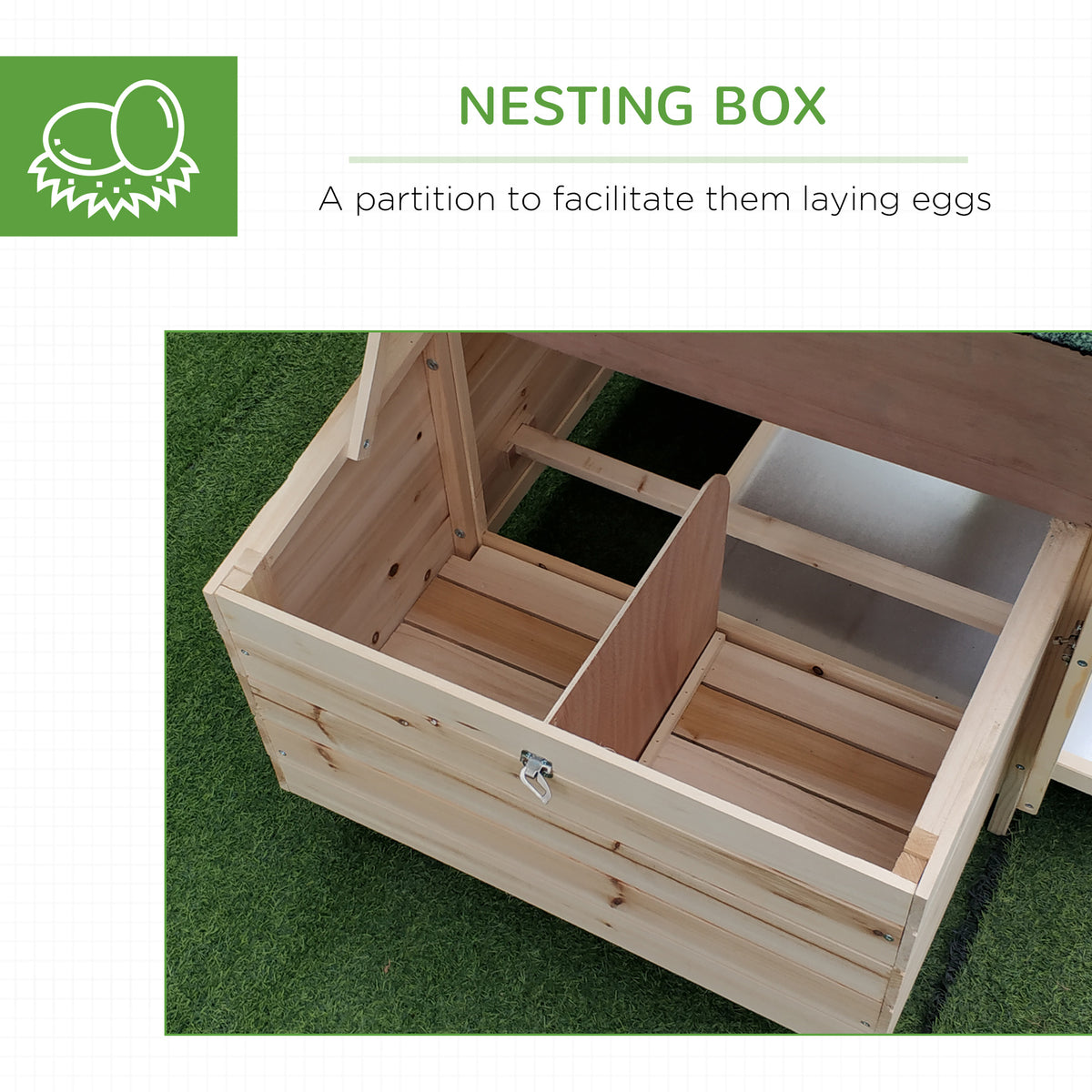 77" Chicken Coop Hen House Rabbit Hutch Poultry Cage Pen Outdoor Backyard with Nesting Box Run Natural – view 5