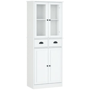 61" Kitchen Pantry Cabinet, Freestanding Farmhouse Buffet Storage Cabinet with Soft Close Glass Doors and – view 8